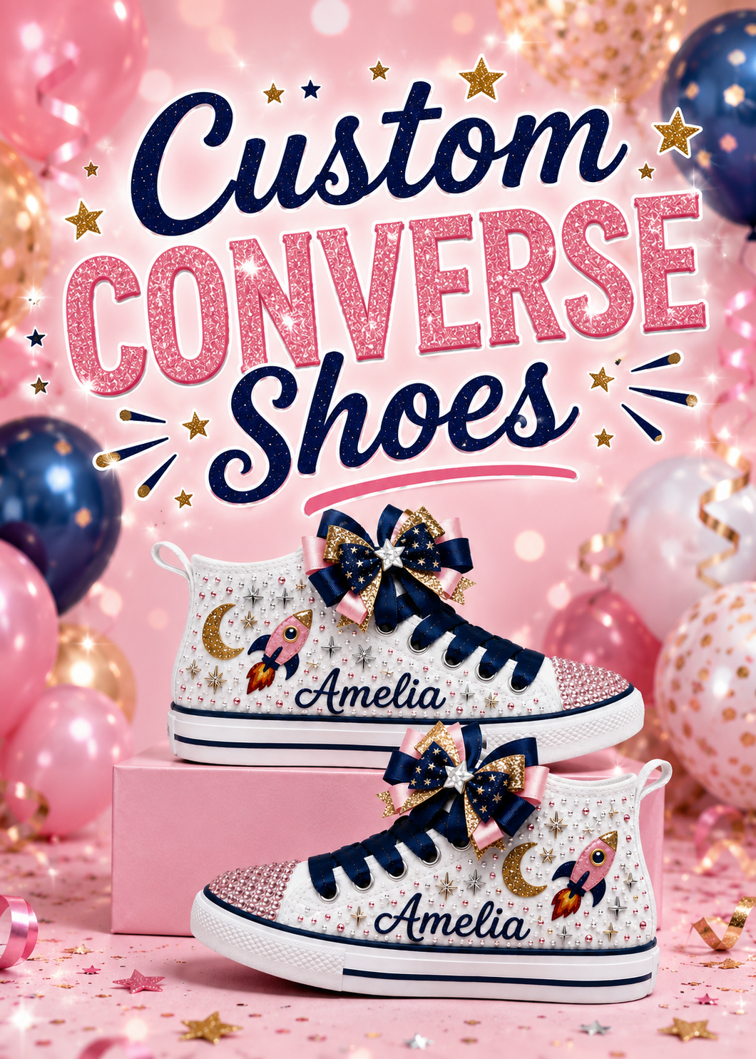 Custom Converse Bling Shoes