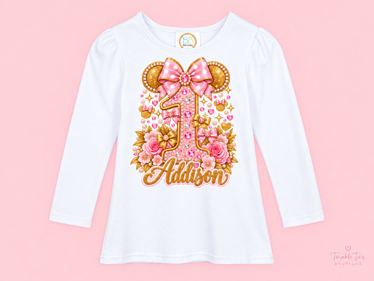 Birthday Bowtique | Minnie Mouse Inspired Personalized Birthday Outfit for Girls