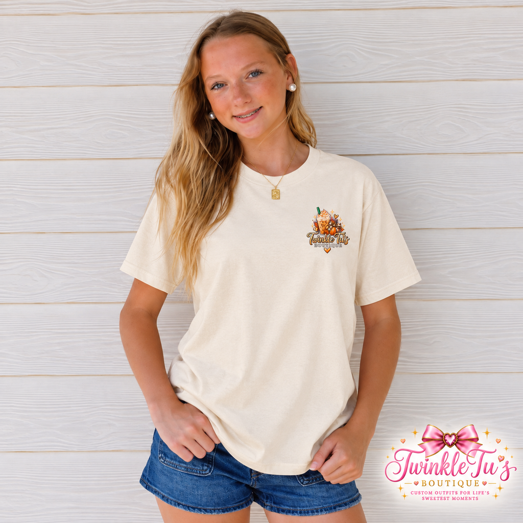 Pumpkin Spice Season Fall Graphic Tee | Front & Back Print
