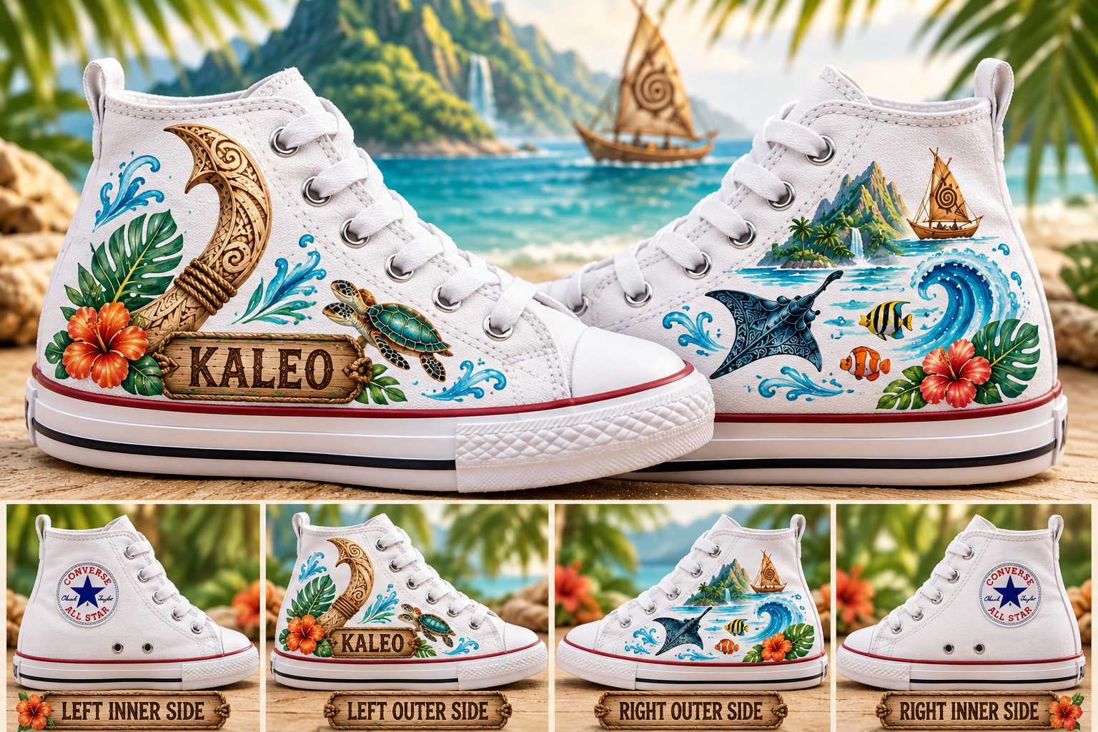 Island Legend Boys Collection | Personalized Tropical Custom Converse Shoes for Boys