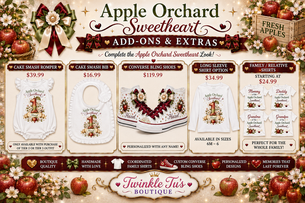 Apple Orchard Sweetheart | Personalized Apple Birthday Outfit