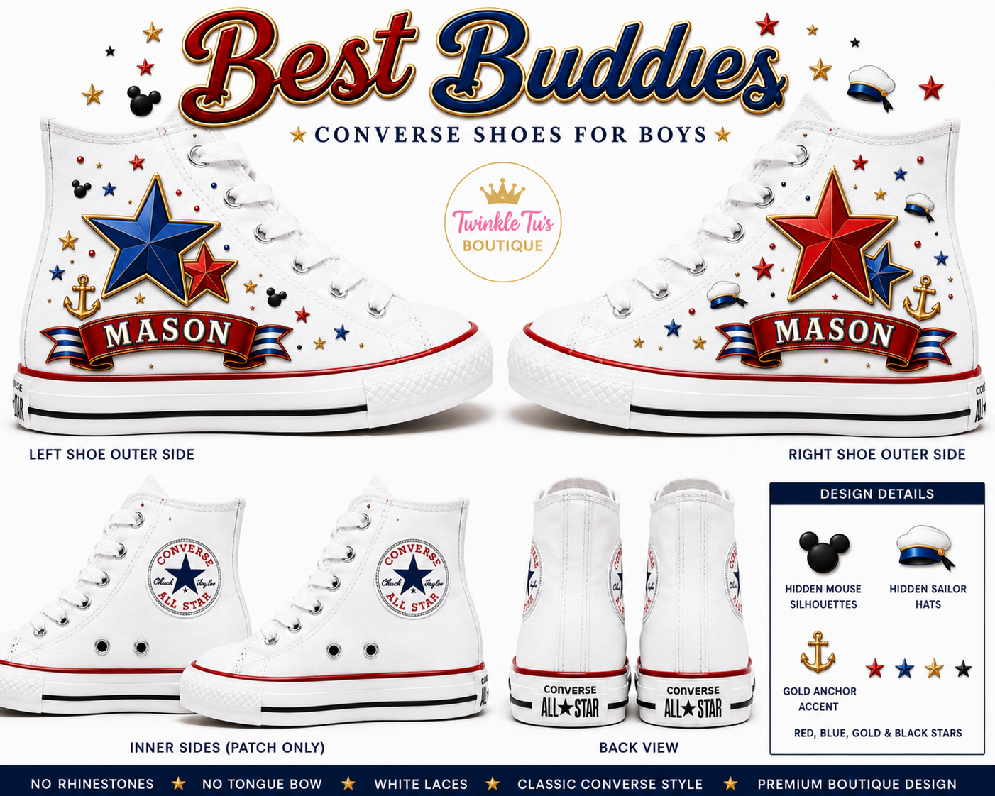 Best Buddies Boys Collection | Personalized Custom Converse Shoes for Boys