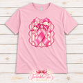 Pink Ribbon & Bow Breast Cancer Awareness Graphic Tee