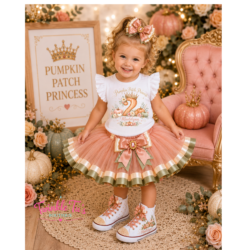 Pumpkin Patch Princess | Personalized Fall Princess Converse Bling Shoes