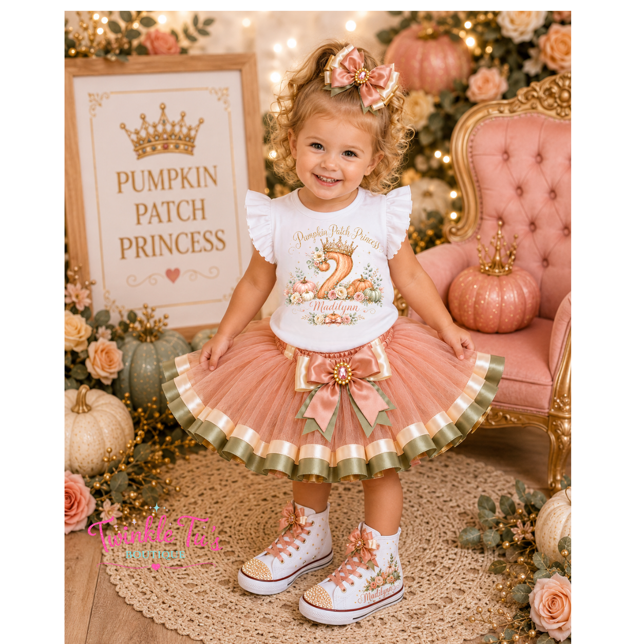 Pumpkin Patch Princess | Personalized Fall Princess Converse Bling Shoes