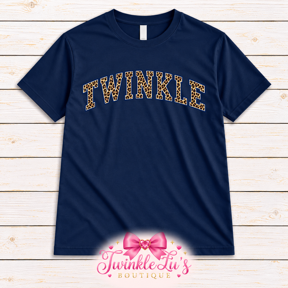 TWINKLE Leopard Print Varsity Graphic Tee | Preppy Animal Print Shirt