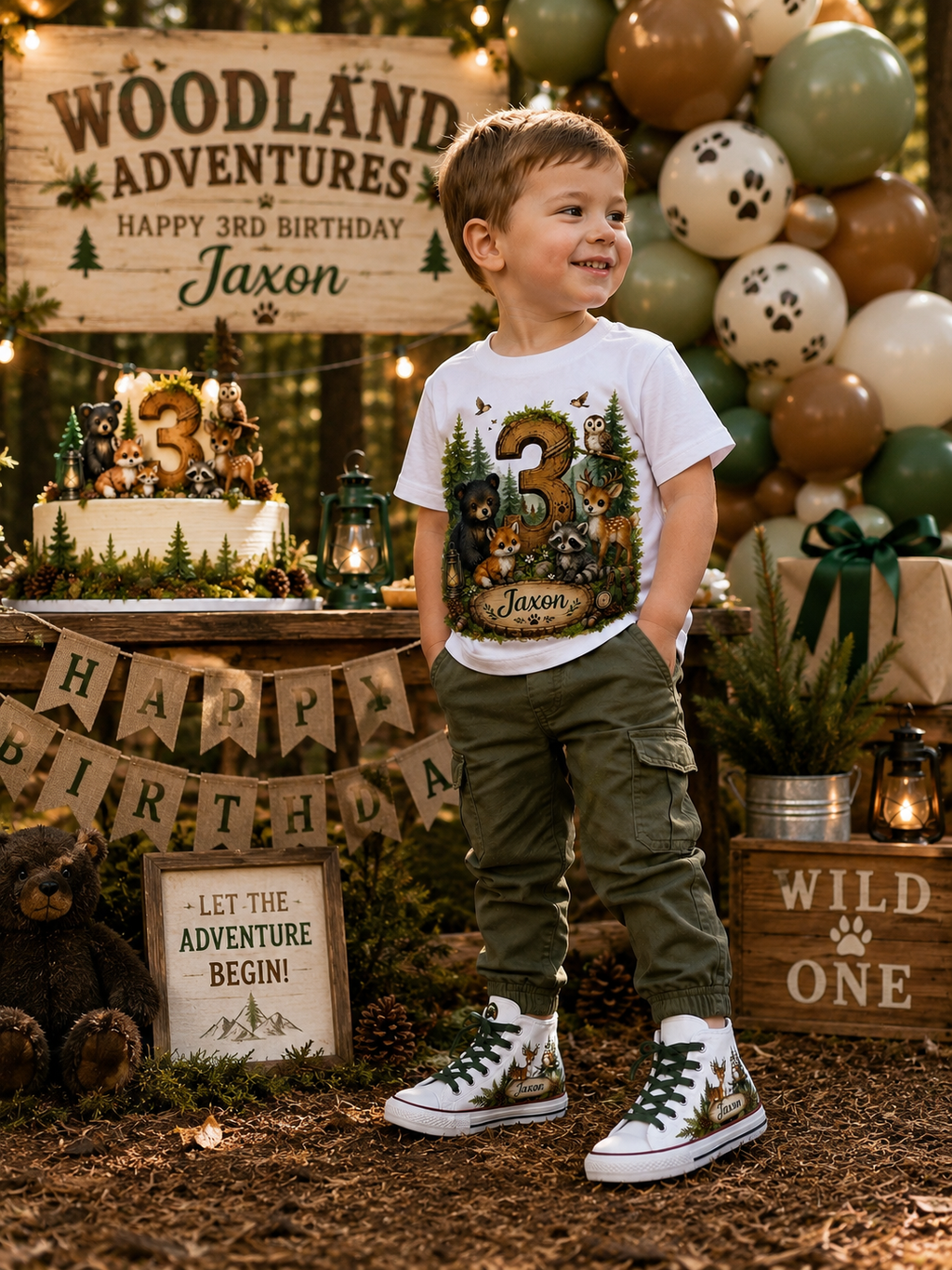Woodland Adventures Boys Collection | Personalized Woodland Birthday Shirt for Boys