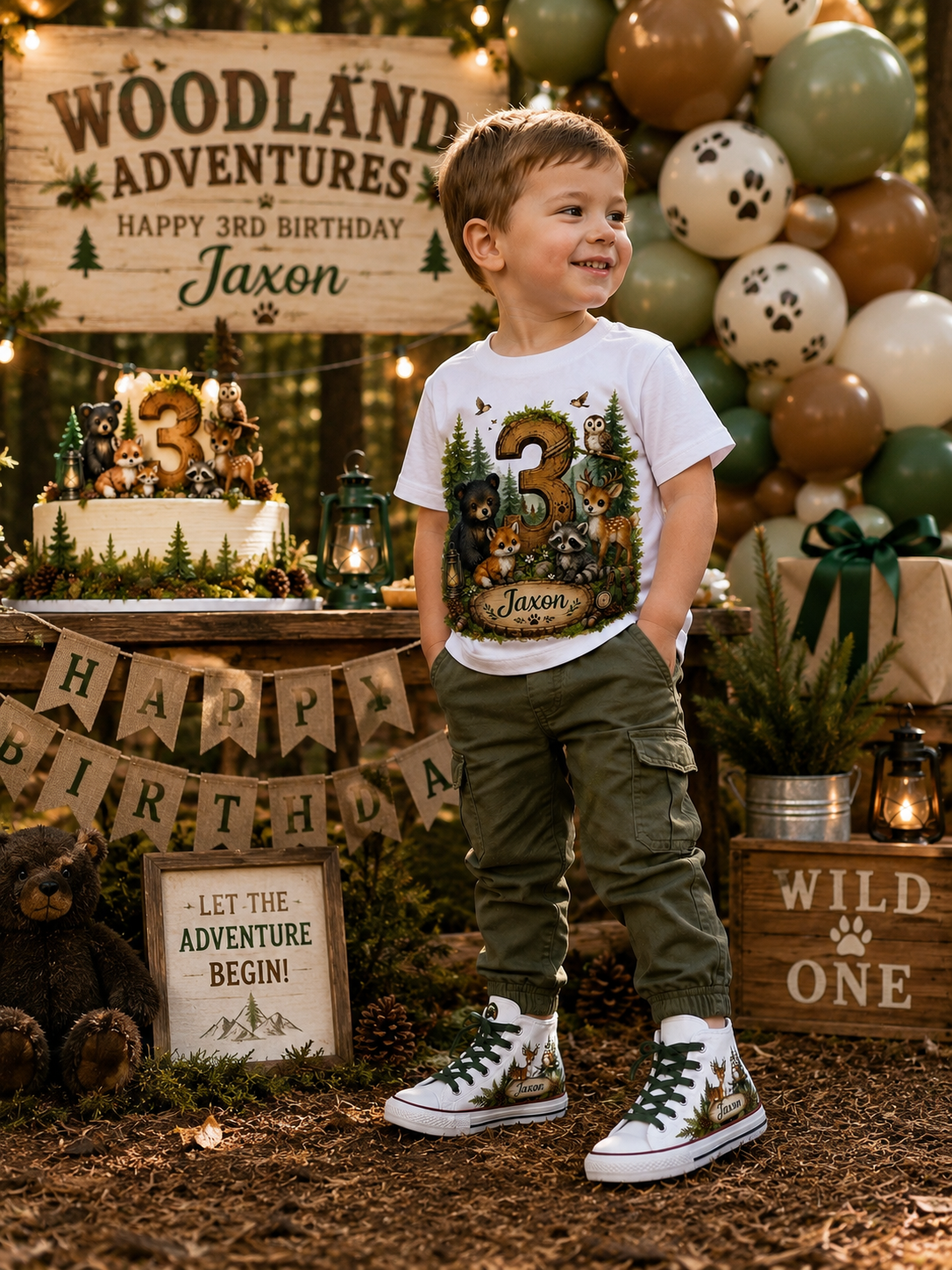Woodland Adventures Boys Collection | Personalized Woodland Birthday Shirt for Boys