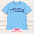 TWINKLE Blue Gingham Varsity Graphic Tee | Preppy Boutique Shirt