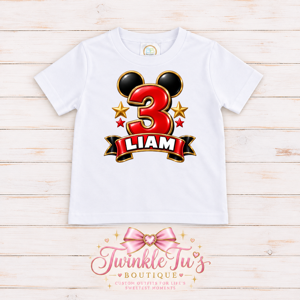 Oh Toodles Boys Collection| Personalized Mickey-Mouse Inspired Birthday Shirt for Boys