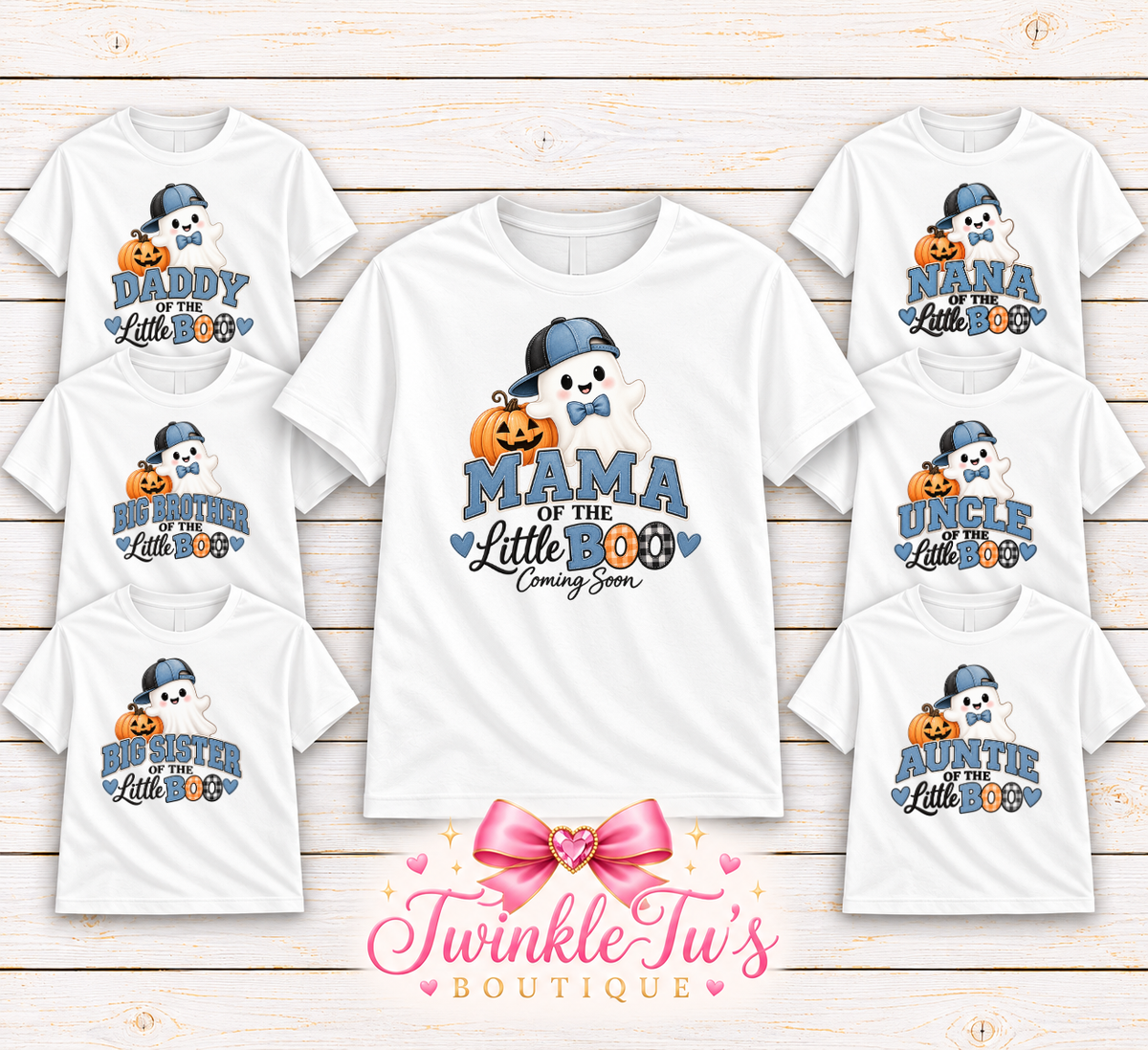 Little Boo Family Shirts | Halloween Baby Shower Shirts | Pregnancy Announcement Family Tees