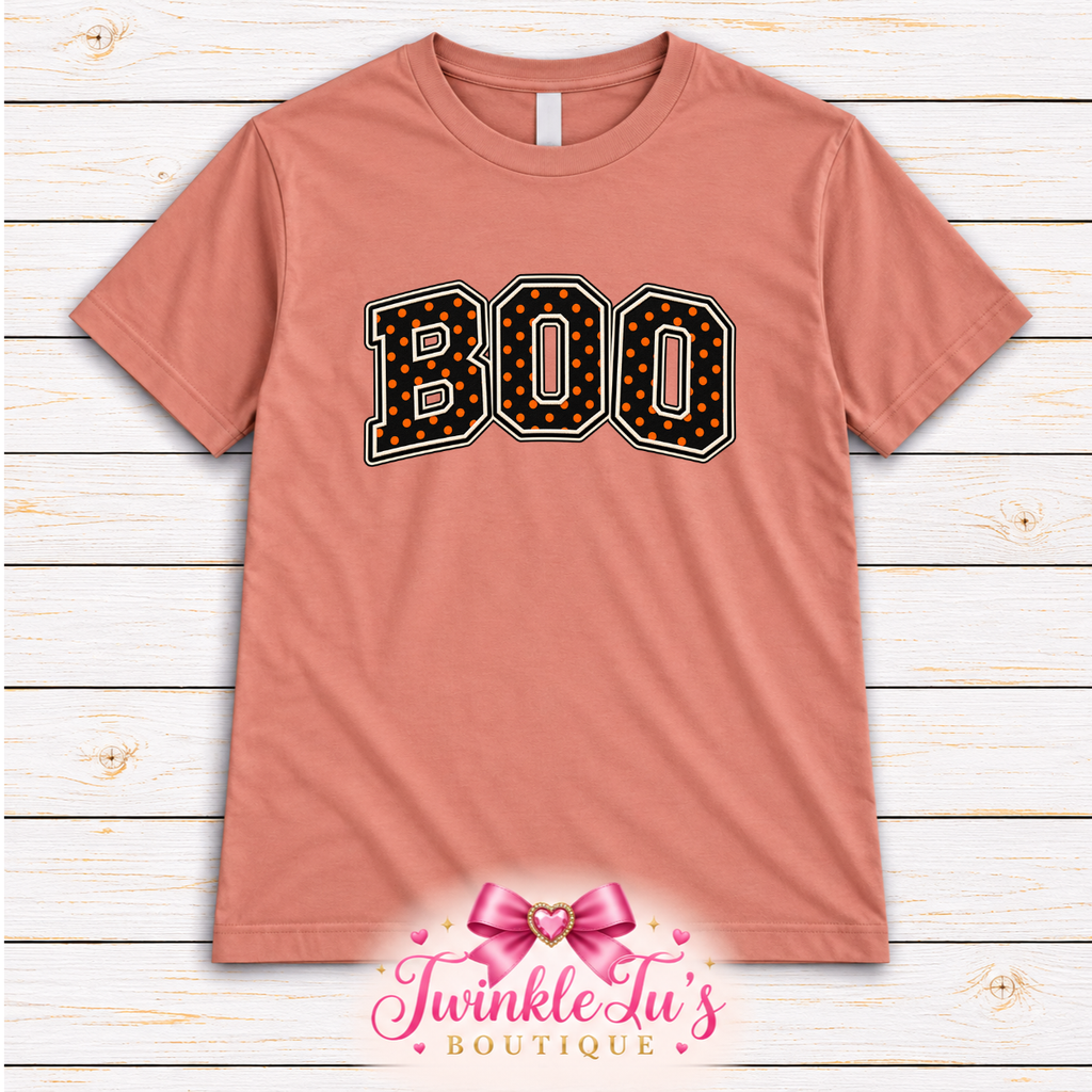 BOO Varsity Halloween Graphic Tee | Twinkle Tu’s Boutique