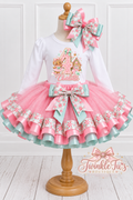 Peppermint Lane Girls Birthday Outfit | Pastel Gingerbread Christmas Tutu Set | Personalized Birthday Shirt & Cake Smash Options
