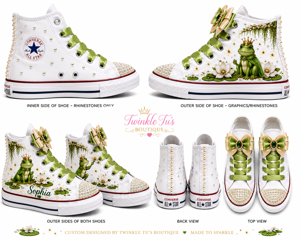 Bayou Blooms Tiana-Inspired Personalized Converse® Bling Shoes