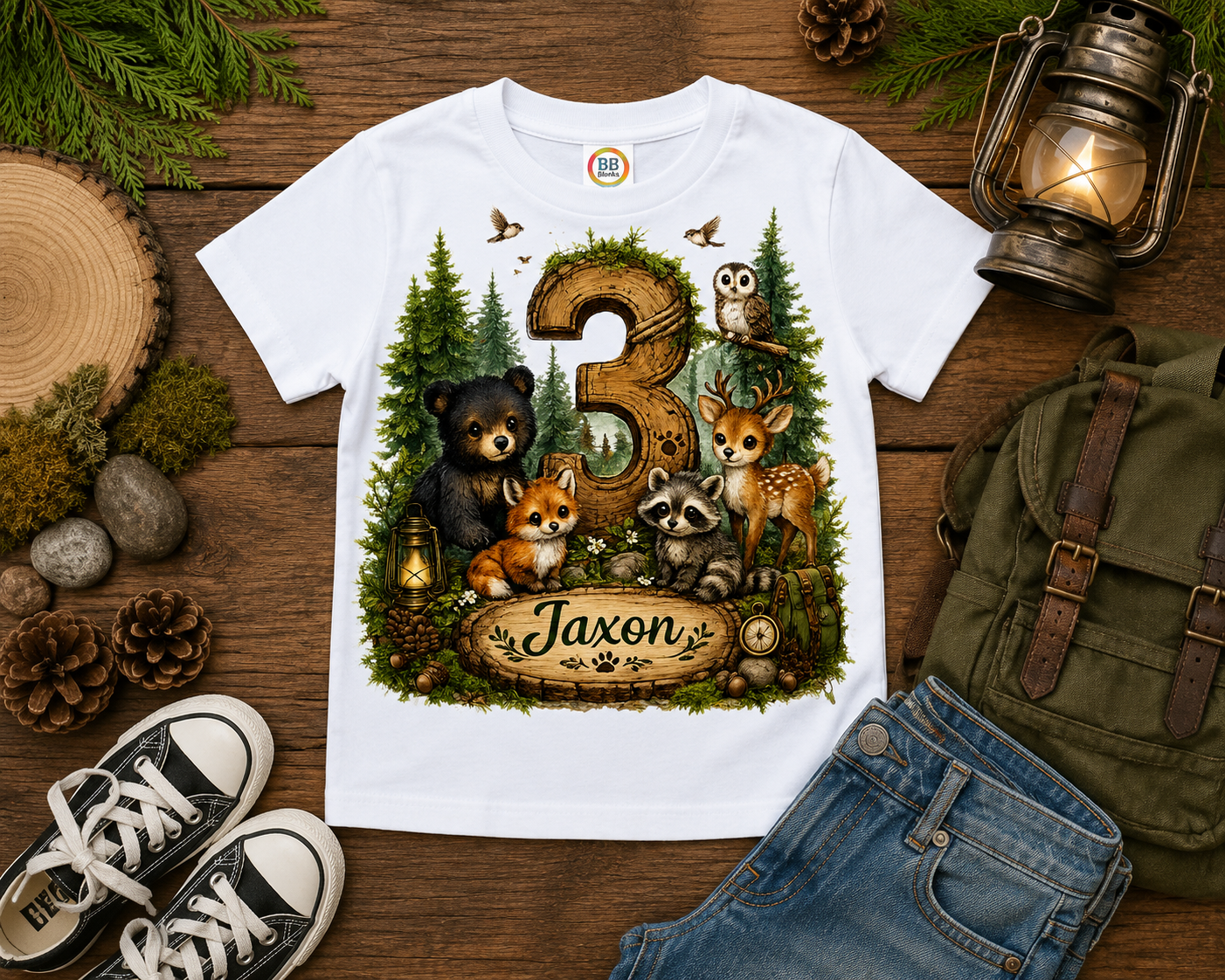 Woodland Adventures | Personalized Woodland Custom Converse Shoes for Boys