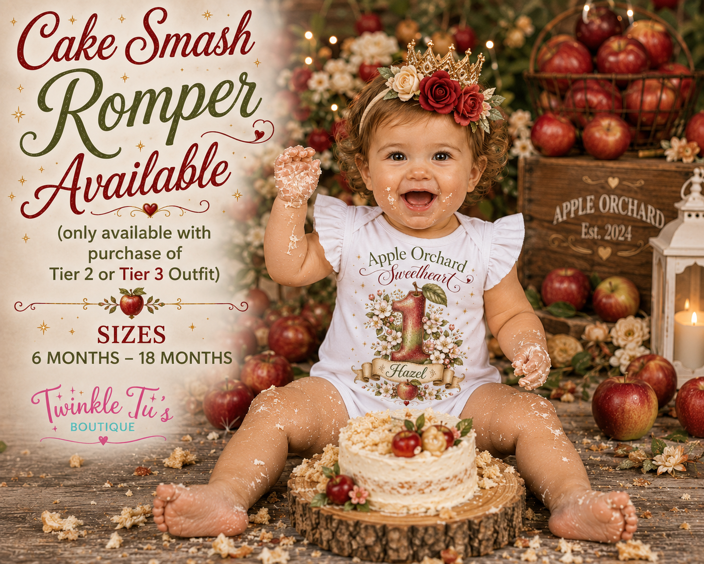 Apple Orchard Sweetheart | Personalized Apple Birthday Outfit
