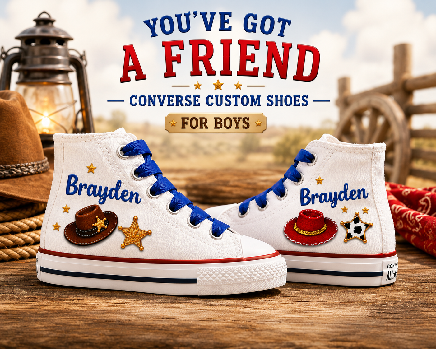 You've Got a Friend | Personalized Custom Converse Shoes for Boys