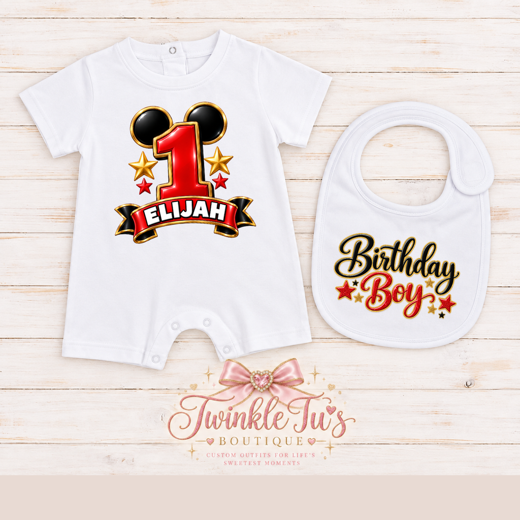 Oh Toodles Boys Collection| Personalized Mickey-Mouse Inspired Birthday Shirt for Boys