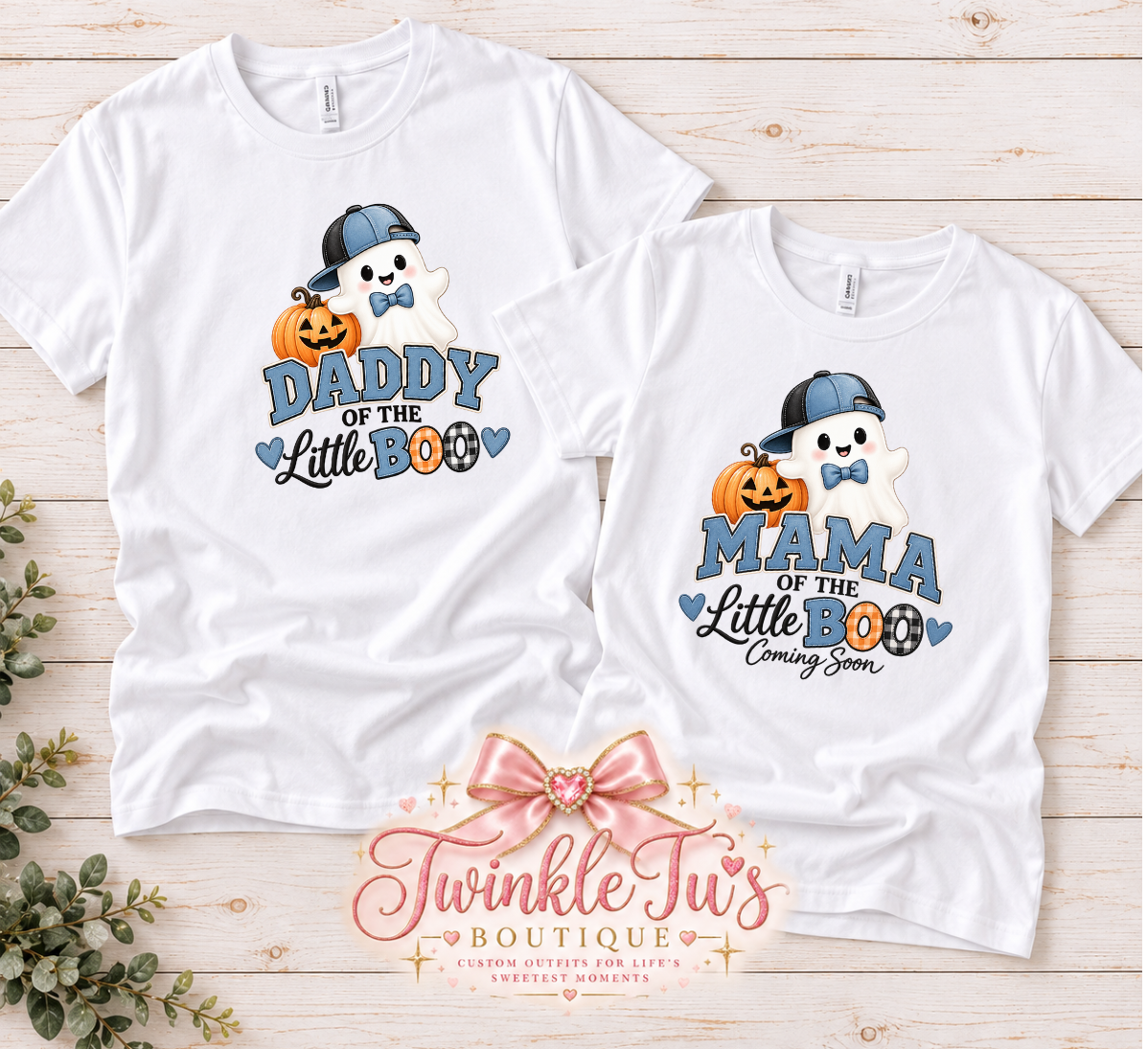 Little Boo Family Shirts | Halloween Baby Shower Shirts | Pregnancy Announcement Family Tees
