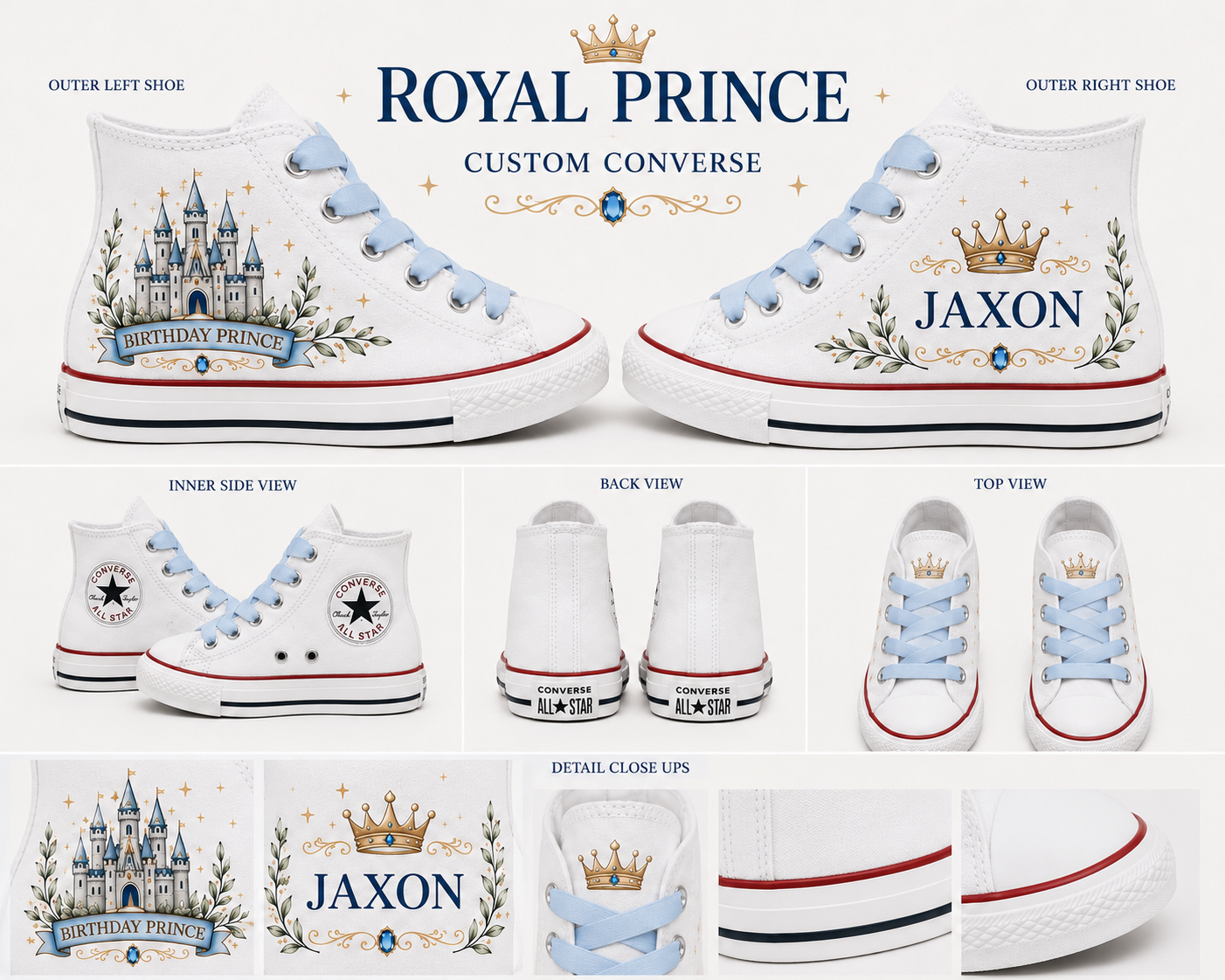 Royal Prince | Personalized Custom Converse Shoes for Boys