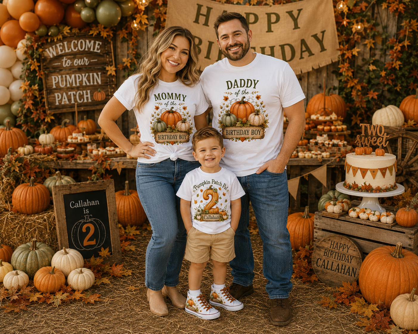 Pumpkin Patch Pal | Personalized Pumpkin Birthday Shirt for Boys