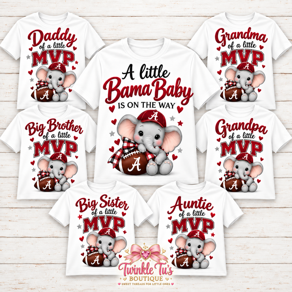 Little Fan on the Way-Custom College Team| Baby Shower, Pregnancy Announcement & Matching Family Tees