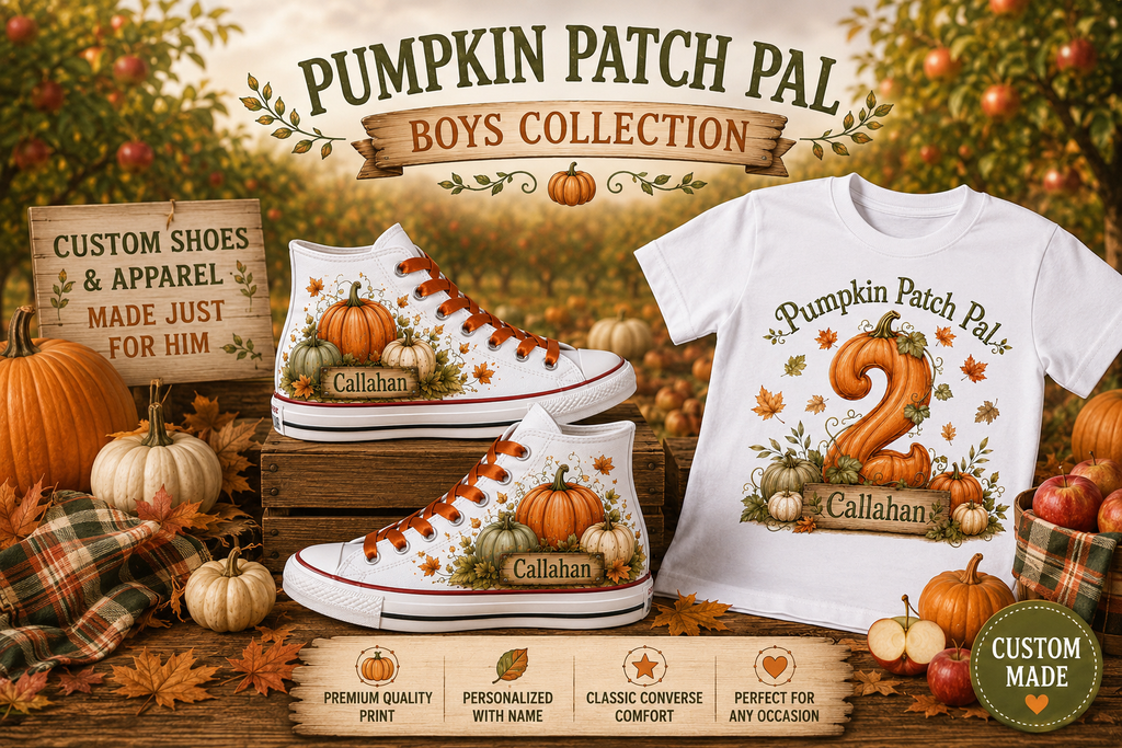 Pumpkin Patch Pal | Personalized Pumpkin Birthday Shirt for Boys