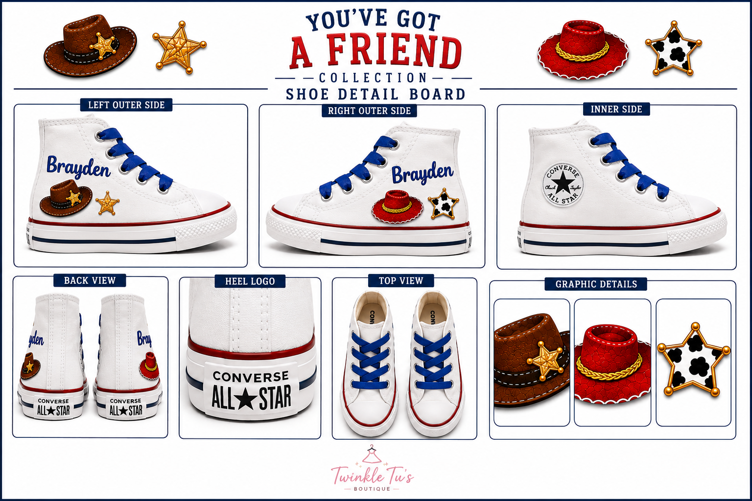 You've Got a Friend | Personalized Custom Converse Shoes for Boys