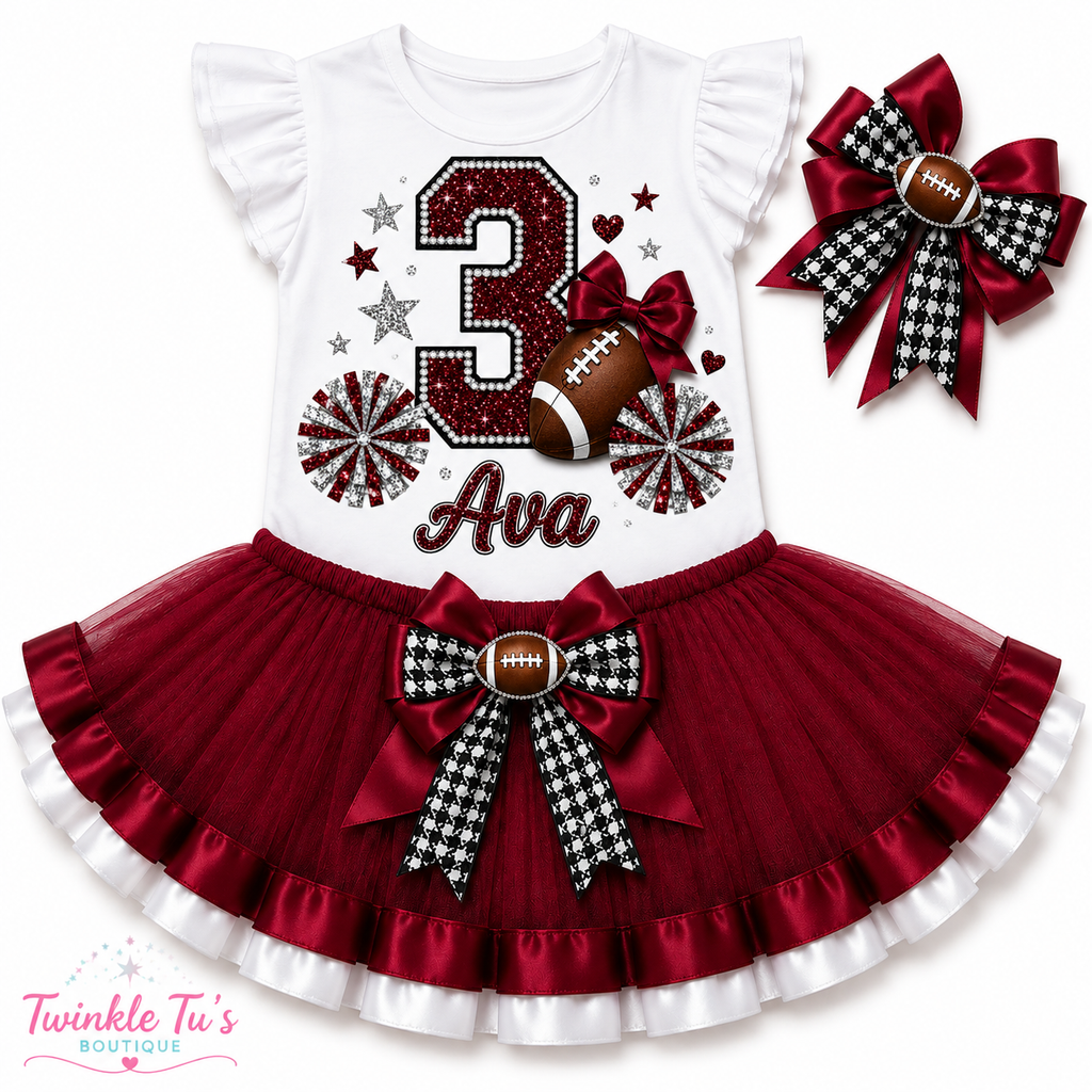 Game Day Glam | Personalized Football Birthday Outfit
