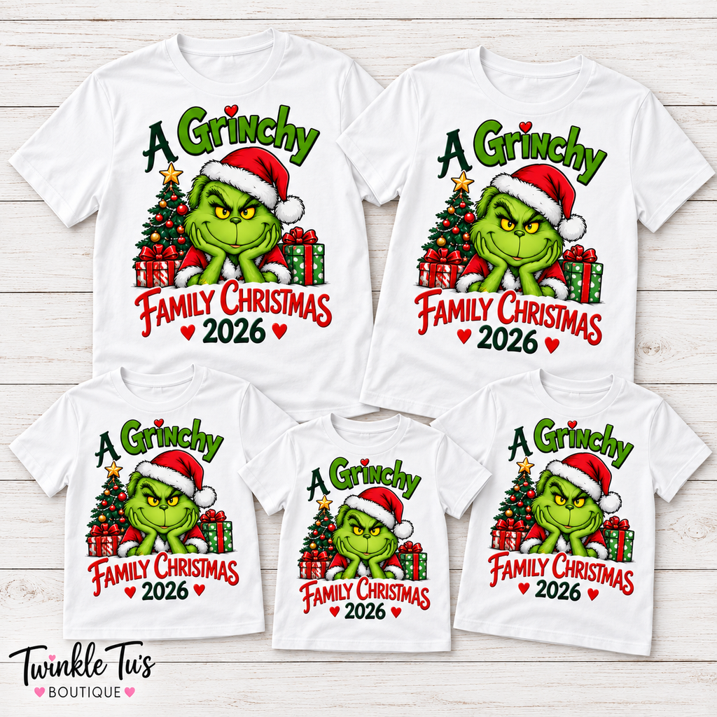 A Grinchy Family Christmas Shirts | Custom Relative Matching Christmas Tees