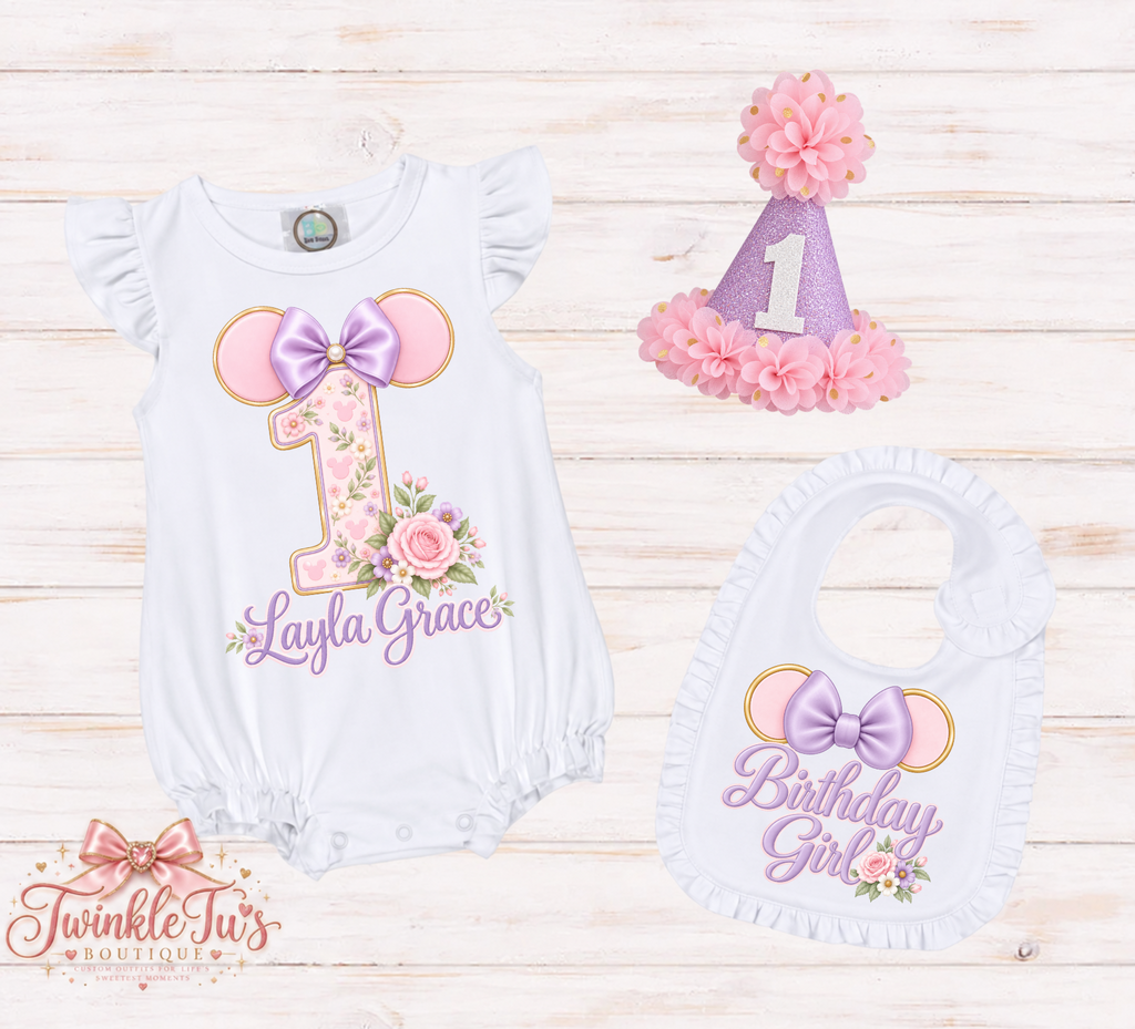 Besties In Bloom| Minnie Mouse-Inspired Personalized Cake Smash Set