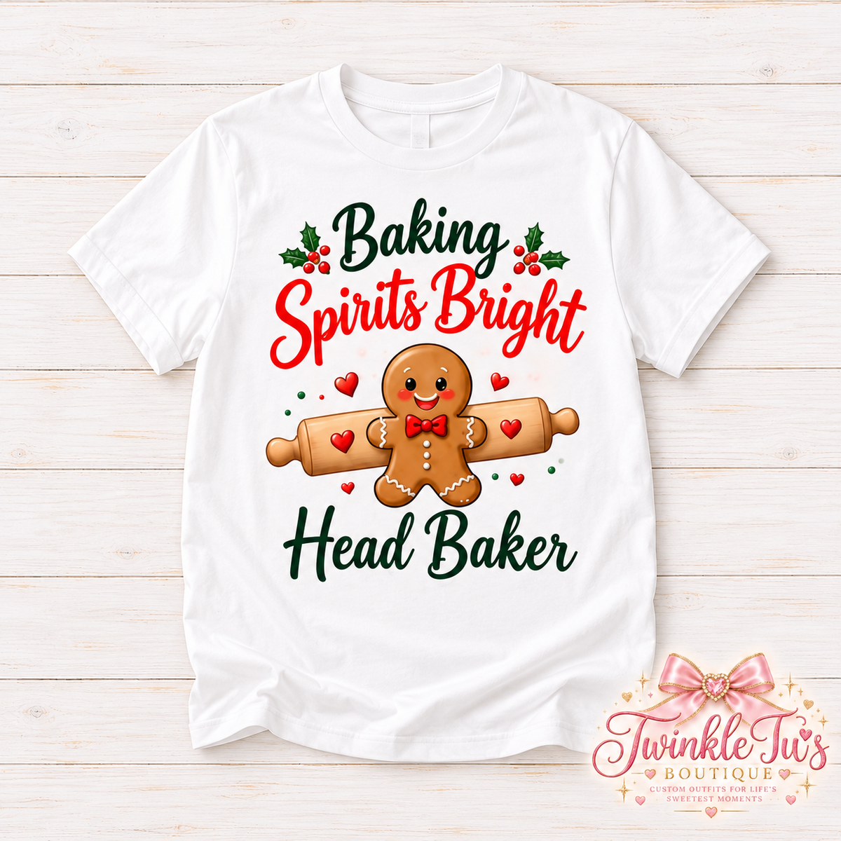 Baking Spirits Bright Family Christmas Shirts | Custom Relative Matching Christmas Tees