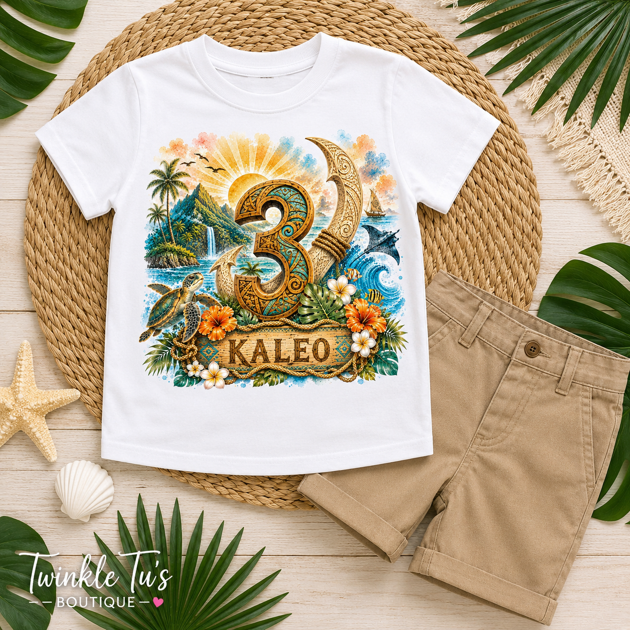 Island Legend Boys Collection| Personalized Tropical Birthday Shirt for Boys