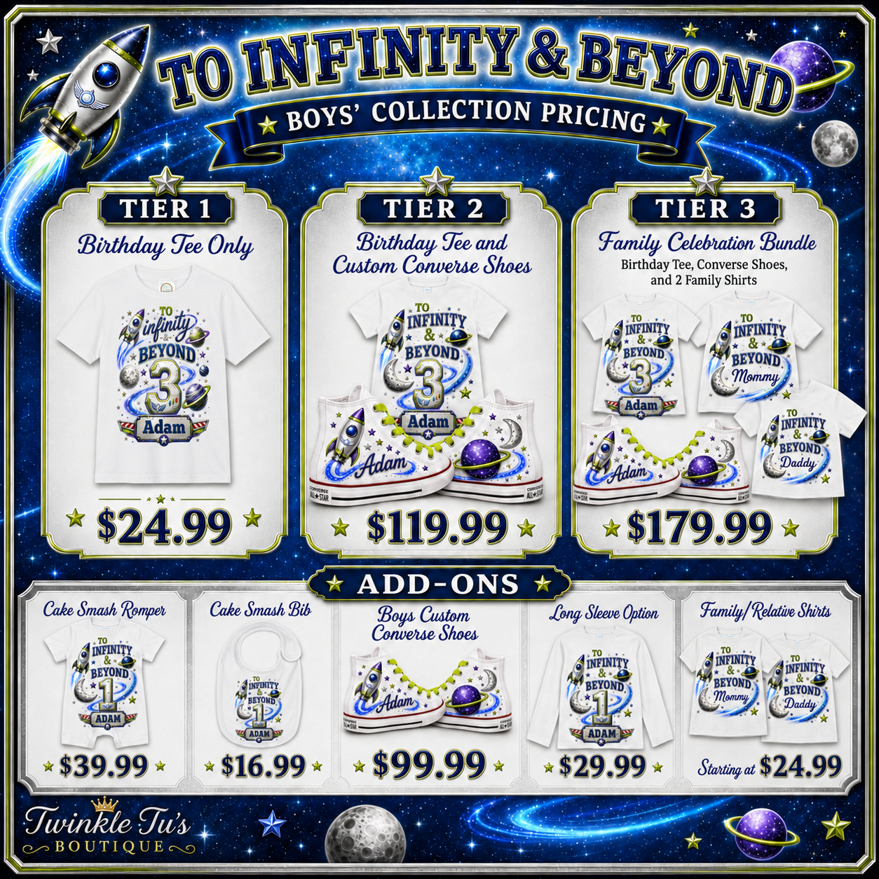 To Infinity & Beyond Boys Collection | Personalized Birthday Shirt for Boys