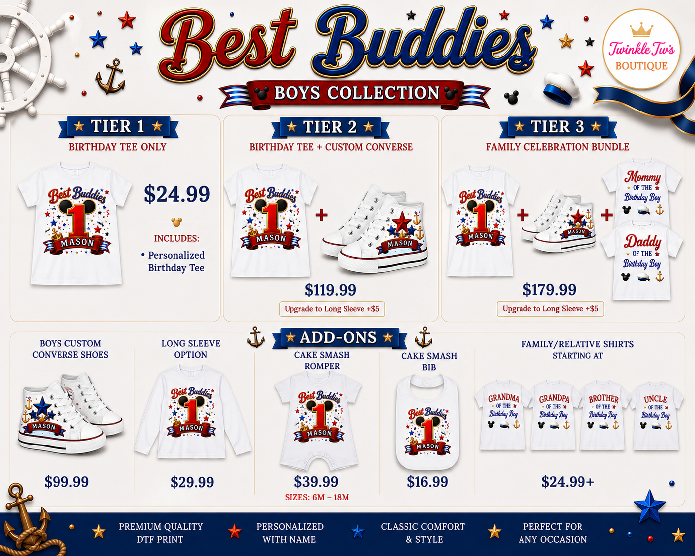 Best Buddies Boys Collection| Personalized Birthday Shirt for Boys