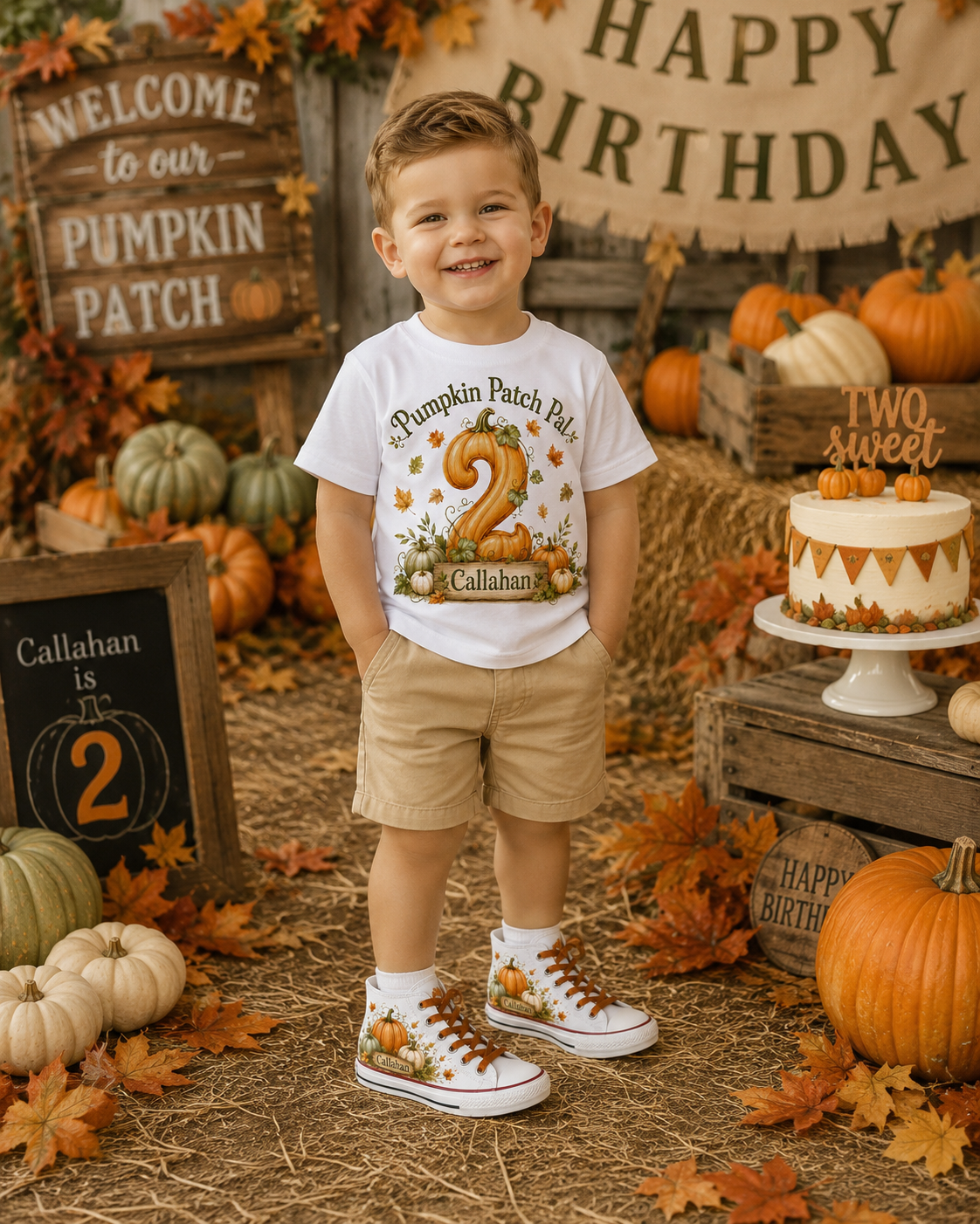 Pumpkin Patch Pal | Personalized Pumpkin Birthday Shirt for Boys