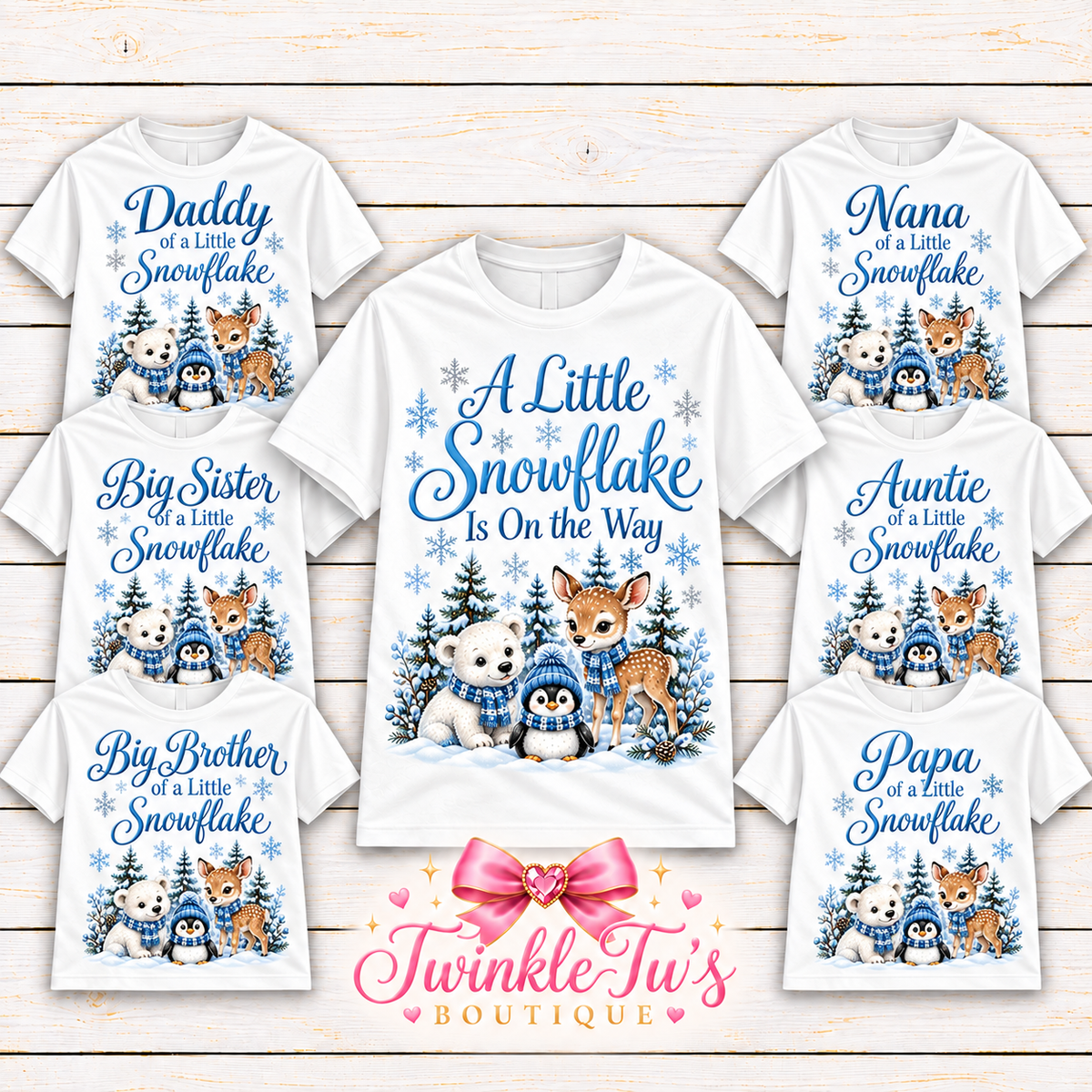 A Little Snowflake Family Shirts | Winter Baby Shower, Pregnancy Announcement & Matching Family Tees