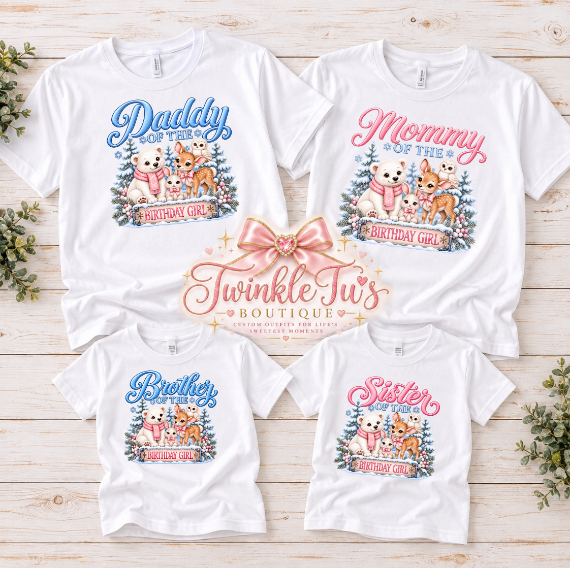 Woodland Winter | Personalized Woodland Birthday Family Shirt