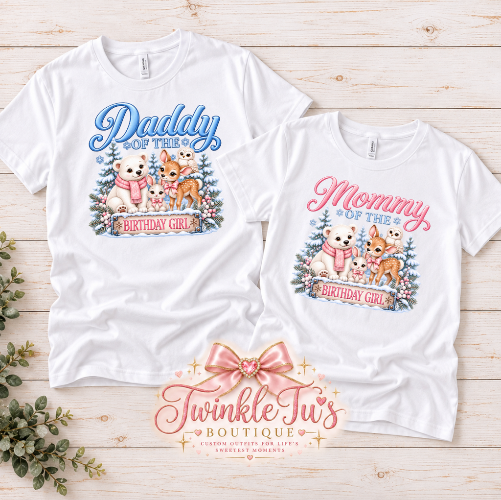 Woodland Winter | Personalized Woodland Birthday Family Shirt