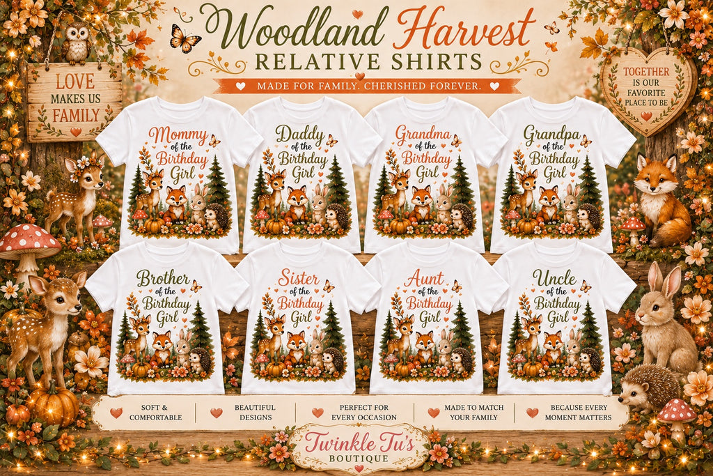 Woodland Harvest | Personalized Woodland Family Shirt