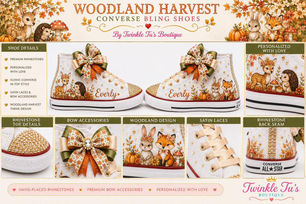 Woodland Harvest | Personalized Woodland Converse Bling Shoes