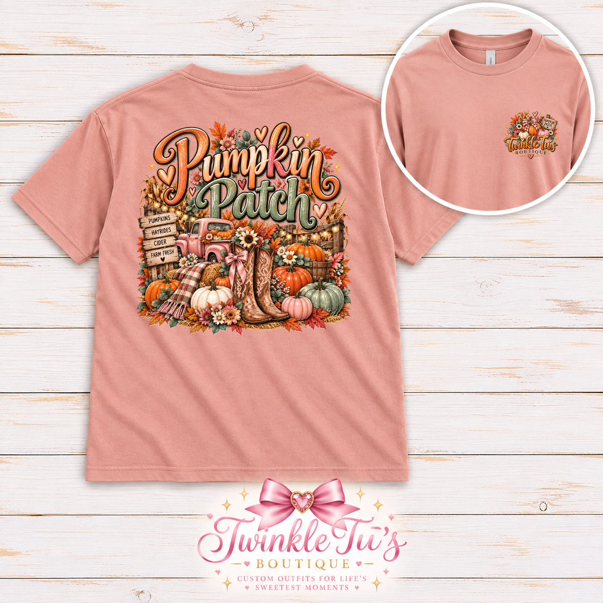 Pumpkin Patch Fall Graphic Tee | Front & Back Print