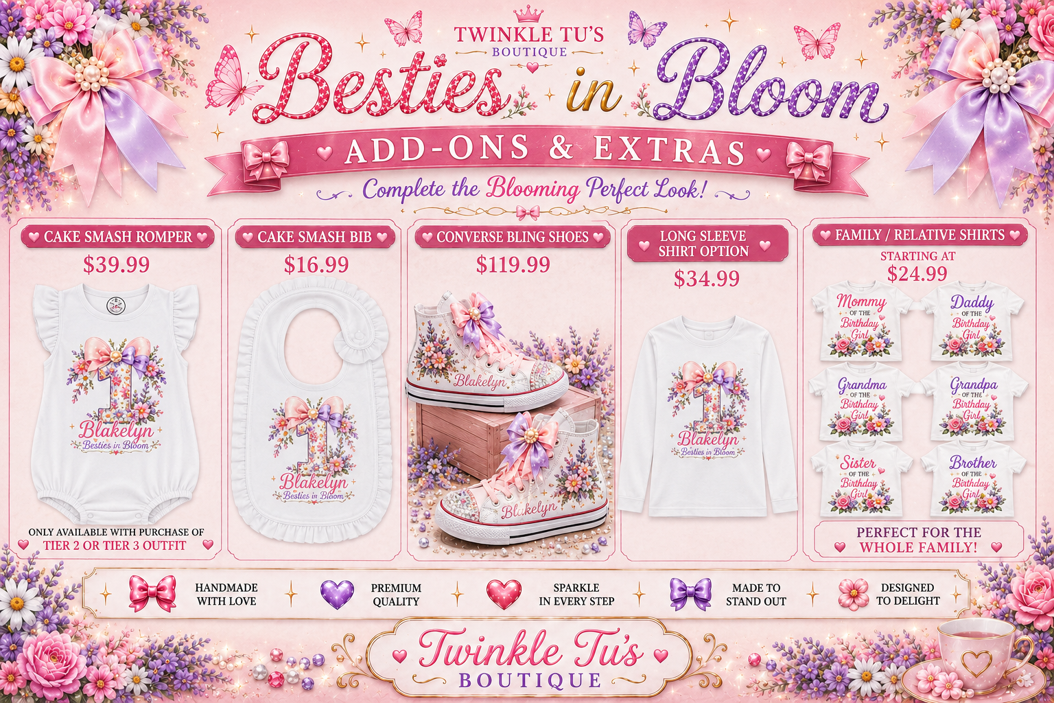 Besties in Bloom | Personalized Floral Family Shirt
