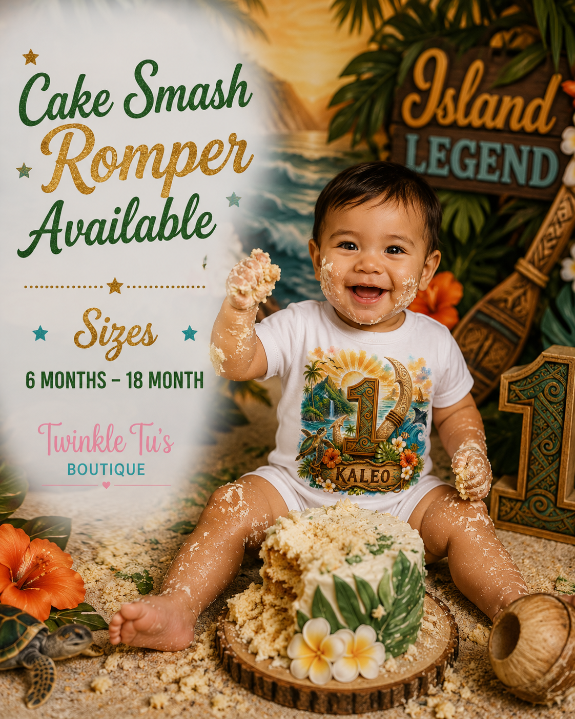 Island Legend Boys Collection| Personalized Tropical Birthday Shirt for Boys