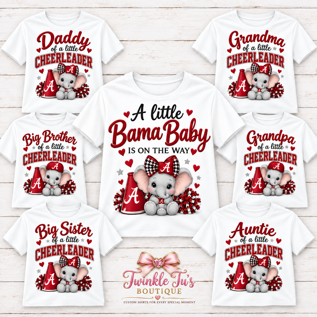 Little Fan on the Way-Custom College Team| Baby Shower, Pregnancy Announcement & Matching Family Tees