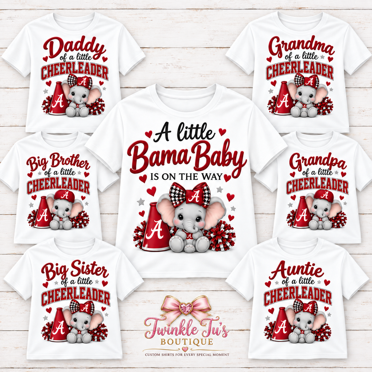 Little Fan on the Way-Custom College Team| Baby Shower, Pregnancy Announcement & Matching Family Tees