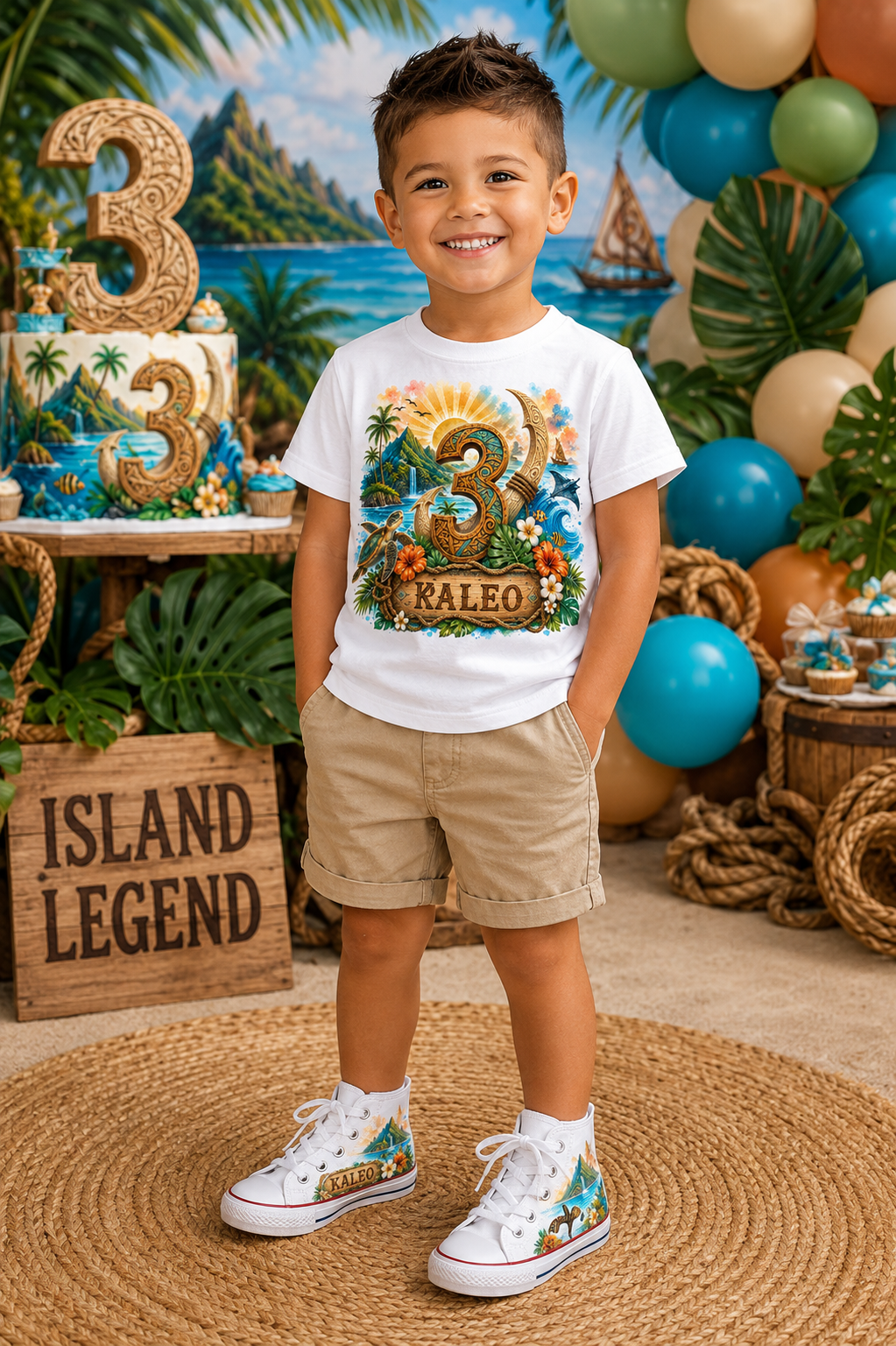 Island Legend Boys Collection| Personalized Tropical Birthday Shirt for Boys