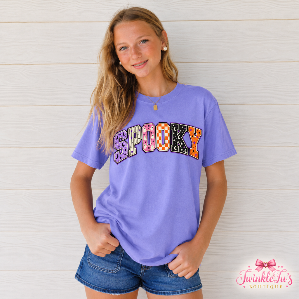 Spooky Varsity Halloween Graphic Tee | Twinkle Tu’s Boutique
