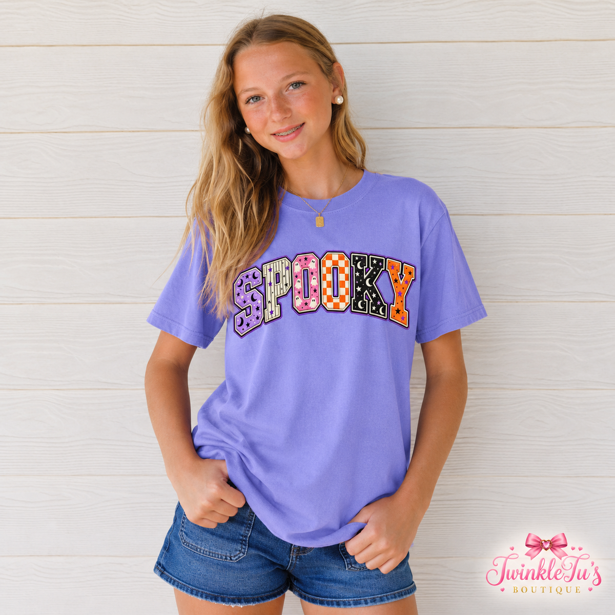 Spooky Varsity Halloween Graphic Tee | Twinkle Tu’s Boutique