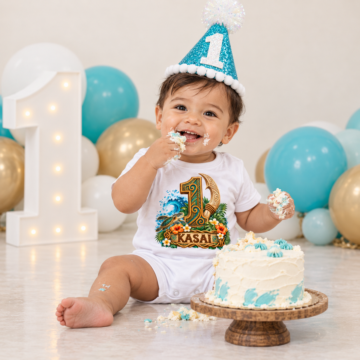 Island Legend Boys | Personalized Moana-Maui-Inspired Birthday Cake Smash Set
